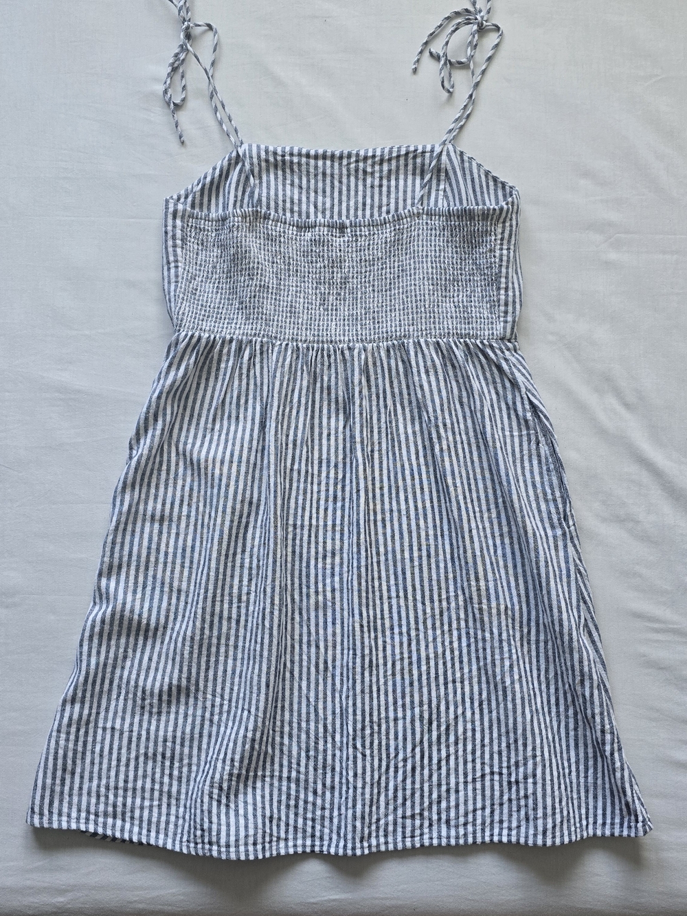 Old Navy Blue and White Striped Tie-Shoulder Mini Dress - Picture 3 of 6